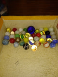 Vtg 40+ Piece Glass Marble Lot Shooters Swirls Cats Eye Vitro Agate and More #16