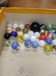 Vtg 40+ Piece Glass Marble Lot Shooters Swirls Cats Eye Vitro Agate and More #16