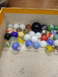 Vtg 40+ Piece Glass Marble Lot Shooters Swirls Cats Eye Vitro Agate and More #16