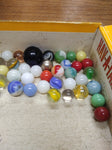Vtg 40+ Piece Glass Marble Lot Shooters Swirls Cats Eye Vitro Agate and More #16