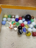 Vtg 40+ Piece Glass Marble Lot Shooters Swirls Cats Eye Vitro Agate and More #16