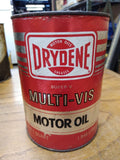 Vtg 1 Qt. Drydene Motorcycle Motor Oil Empty Cardboard Metal Can Bank Made USA