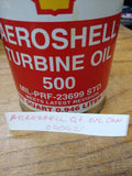 Vtg 1 Qt. Aeroshell Jet Turbine Oil 500 MIL PRF 23699 STD Empty Metal Can USA
