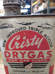 Vtg 1940's Cristy Dry Gas 16 Fluid Ounces Empty Can Metal Good Condition USA