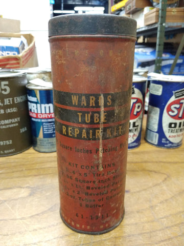 Vtg Montgomery Wards Tube Repair Kit Empty Metal Tin Can Good Condition