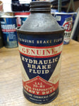 Vtg Cone Top Genuine Hydraulic Heavy Duty Brake Fluid Can 12 Ounce Metal Empty