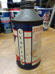 Vtg Cone Top Genuine Hydraulic Heavy Duty Brake Fluid Can 12 Ounce Metal Empty