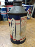 Vtg Cone Top Genuine Hydraulic Heavy Duty Brake Fluid Can 12 Ounce Metal Empty