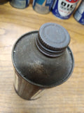 Vtg Cone Top Genuine Hydraulic Heavy Duty Brake Fluid Can 12 Ounce Metal Empty