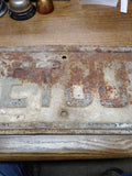 Vtg Old Primitive Rustic Steel Detour Sign Man Cave Highway Road Great Patina!