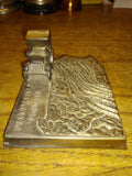 Vtg Brass Pennsylvania Turnpike Souvenir Keystone State Desk Paper Weight