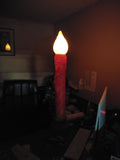 Vtg Old Poloron Christmas Lighted Candle Blow Mold Holiday Yard Decor About 38"H