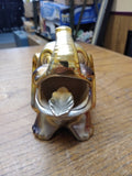 Vtg Iridescent Ceramic Elephant Ashtray Made In JAPAN Trunks Up Good Luck Gold