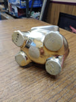 Vtg Iridescent Ceramic Elephant Ashtray Made In JAPAN Trunks Up Good Luck Gold