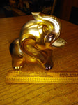 Vtg Iridescent Ceramic Elephant Ashtray Made In JAPAN Trunks Up Good Luck Gold