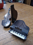 Vtg 2 Piece Figural Musical Instruments Pencil Sharpener Lot Cello Grand Piano