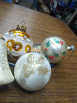 Vtg 5 Pc Mercury Glitter Felt Glass Lot Colorful Christmas Holiday Ornaments