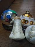 Vtg 5 Pc Mercury Glitter Felt Glass Lot Colorful Christmas Holiday Ornaments