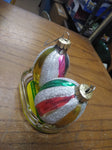 Vtg 2 Pc Mercury Glitter Glass Lot Colorful Christmas Holiday Ornaments
