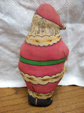 Vtg Santa Clause Stuffed Doll Fabric Christmas Gift Winter Holiday 7 3/4 inches