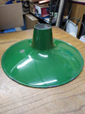 Vtg Industrial Green Enamel Porcelain Shop Light Shade Gas Service Station #1