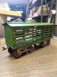 Vtg Very Old Pre War Standard Gauge Lionel Cattle Car Green Metal Railroad Train