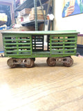 Vtg Very Old Pre War Standard Gauge Lionel Cattle Car Green Metal Railroad Train