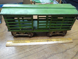 Vtg Very Old Pre War Standard Gauge Lionel Cattle Car Green Metal Railroad Train