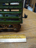 Vtg Very Old Pre War Standard Gauge Lionel Cattle Car Green Metal Railroad Train
