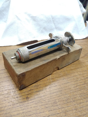 Vtg Jen Sal Royal Syringe with Box Veterinary Medicine Farm Cattle Horse
