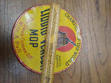 Vtg Liquid Veneer Mop Yellow Red Tin Champion Of The World Mop Head Is In Can!