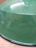 Vtg Industrial Green Enamel Porcelain Shop Light Shade Gas Service Station Nice!