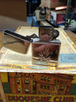 ZIPPO Polished Metal Flame Stamped Emblem Cigarette Lighter Excellent B 02