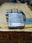 ZIPPO Polished Metal Flame Stamped Emblem Cigarette Lighter Excellent B 02