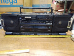 Vtg YORX # P1300 Dynamic Sound Triple Cassette Portable Stereo System Boom Box