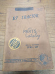 Vtg Caterpillar D7 Tractor Parts Book Serial #s 17A1-UP