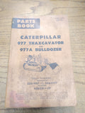 Vtg Caterpillar 977 Traxcavator and 977 Bulldozer Parts Book