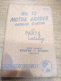 VTG CAT Caterpillar Tractor NO. 12 Motor Grader Parts Book Heavy Equipment