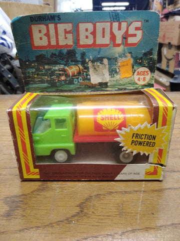 Vtg Durham Big Boys Shell Gasoline Tanker Truck Friction Toy with Original Box
