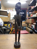 Vtg Ebony Wood Hand Carved African Tribal Statue Figure Man 12" Tall Sculpture