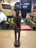 Vtg Ebony Wood Hand Carved African Tribal Statue Figure Man 12" Tall Sculpture
