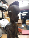 Vtg Ebony Wood Hand Carved African Tribal Statue Figure Man 12" Tall Sculpture
