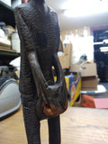 Vtg Ebony Wood Hand Carved African Tribal Statue Figure Man 12" Tall Sculpture
