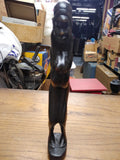 Vtg Ebony Wood Hand Carved African Tribal Statue Figure Woman 10+" Tall Sculptur