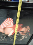 Vtg Hot Girl Santas Helper Harley Electra Glide FLH Motorcycle Framed Art 39x28