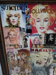 Vtg One Of A Kind Beauty Marilyn Monroe Framed Art Portrait Collage 42x36 Framed
