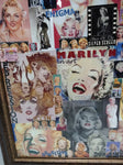 Vtg One Of A Kind Beauty Marilyn Monroe Framed Art Portrait Collage 42x36 Framed