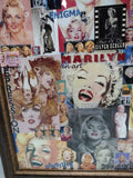 Vtg One Of A Kind Beauty Marilyn Monroe Framed Art Portrait Collage 42x36 Framed