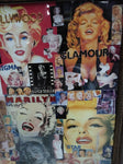 Vtg One Of A Kind Beauty Marilyn Monroe Framed Art Portrait Collage 42x36 Framed