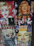 Vtg One Of A Kind Beauty Marilyn Monroe Framed Art Portrait Collage 42x36 Framed